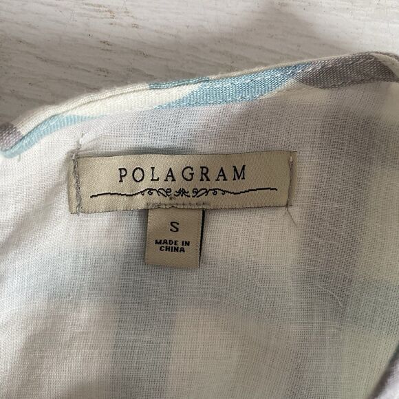 Polagram Anthropologie Blue Gray Checkered Dress Size Small Cottagecore - Picture 12 of 12